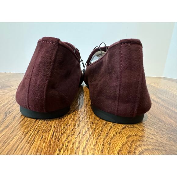 MIA Women’s Macy Faux Suede Smoking Flats Burgundy Size 6 NWOB Comfort Loafers - Picture 5 of 9